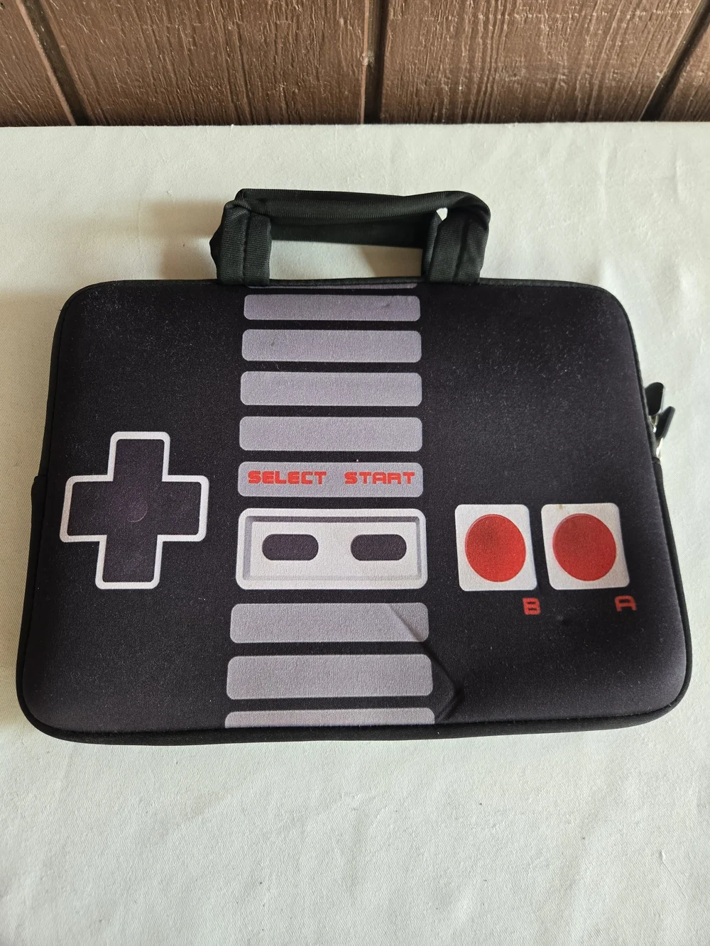 Retro Game Controller Design Soft Zippered Bag For Tablet Or Laptop
